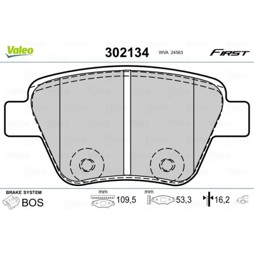 VALEO set placute frana,frana disc FIRST