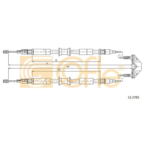 Cablu frana mana Opel Combo Tour Cofle 115765, parte montare : spate