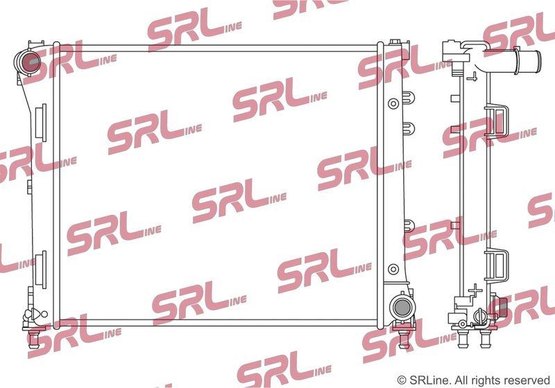 Radiator Fiat 500 07-, motor: 1.3 MultiJet, 1.4, iesire - conector rapid, 480x398x26, SRLine, Aluminiu/ Plastic brazat, 51793589; 51835026