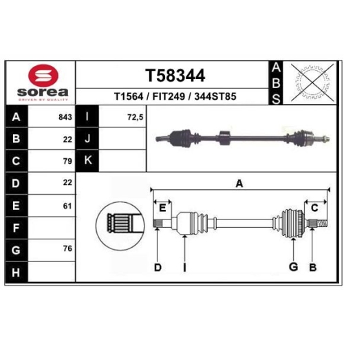 Planetara Fiat Punto (188), 09.1999-2010; Fata Dreapta, EAI T58344