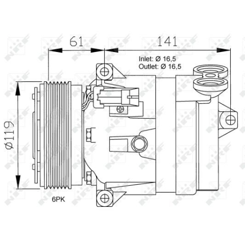 Compresor climatizare Opel Frontera B (6b), Omega B (25, 26, 27), Signum, Vectra B, Vectra C; Saab 9-3 (Ys3d), 9-5 (Ys3e) Nrf 32021