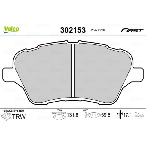 VALEO set placute frana,frana disc FIRST