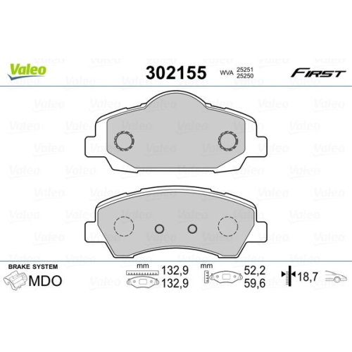 VALEO set placute frana,frana disc FIRST