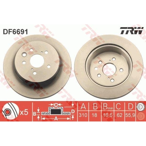 Set discuri frana Lexus Gs ( L1 ), Is 3 ( E3 ), Rc ( C1 ), punte spate, 310x18, TRW