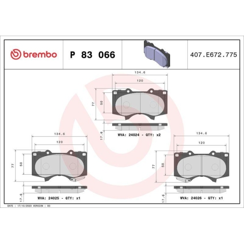 Placute frana Lexus Gx ( J12) 11.01-11.09; Mitsubishi Pajero 4 (V8 W V9 W) 10.06-, Pajero 4 Van (V9 V8 V8 V) 11.06-; Toyota 4 Runner 4 ( N21) 08.02-12.09, Hilux 6 Pick-Up ( N1) 08.94-03.06, Hilux 7 Pick-Up ( N1 N2 N3) 08.04-02.16, Land Cruiser Prado ( J12