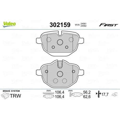 VALEO set placute frana,frana disc FIRST