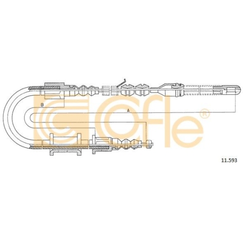 Cablu frana mana Opel Vectra A Cofle 11593, parte montare : dreapta, spate