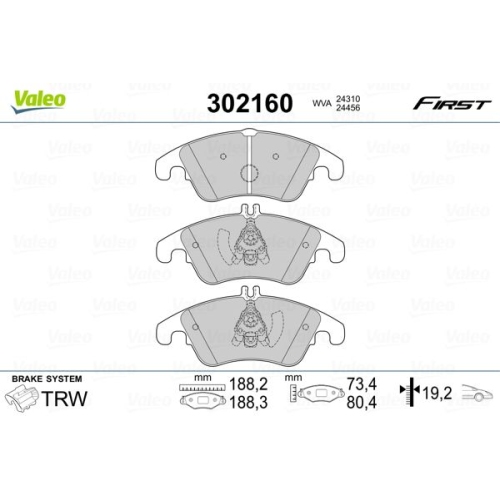 VALEO set placute frana,frana disc FIRST