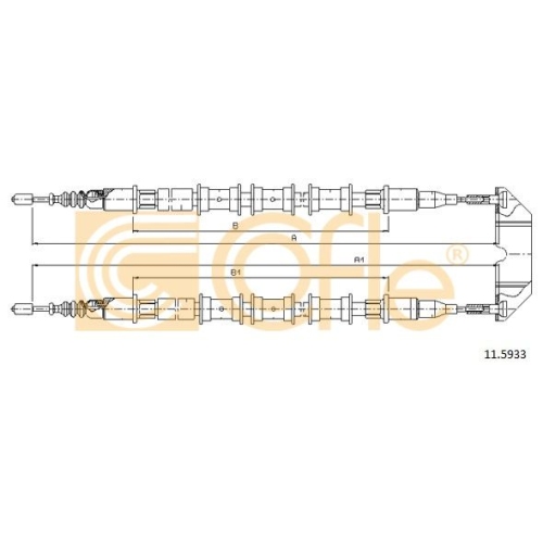 Cablu frana mana Opel Vectra B Cofle 115933, parte montare : spate
