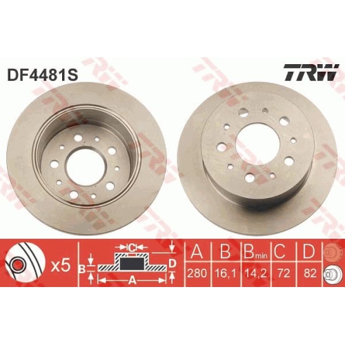 Disc frana TRW DF4481S, Spate