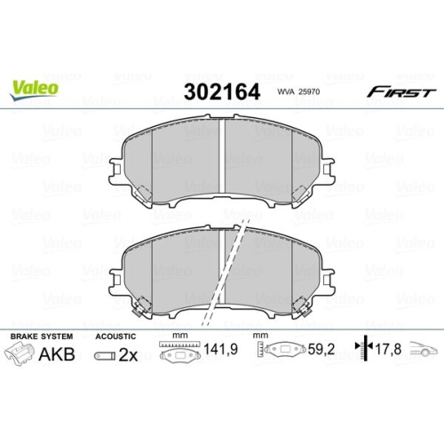 VALEO set placute frana,frana disc FIRST