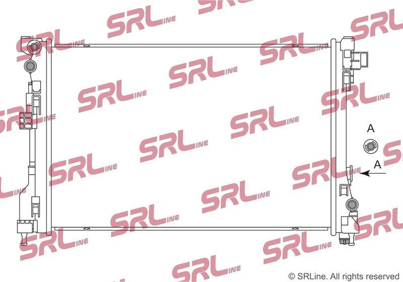 Radiator Abarth 500e 23-; Fiat 500e 20-, motor: EV, intrare/iesire conectare rapida; battery 37,3 kWh, 610x395x26, SRLine, Aluminiu/ Plastic brazat, 52150725