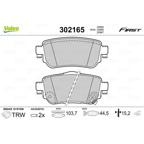 VALEO set placute frana,frana disc FIRST