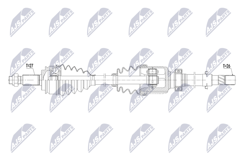 Planetara Renault Kangoo 1.5 DCI, 1.6 2009-, Mercede Citan 111 CDI 2013-; partea dreapta, cutie viteze manuala; 391007525R; NTY, aftermarket