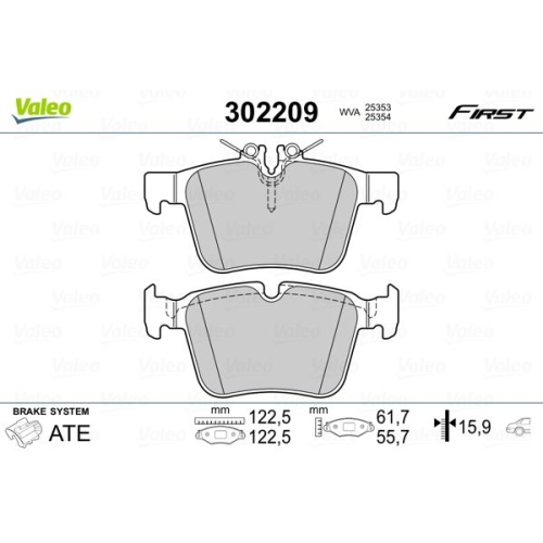 VALEO set placute frana,frana disc FIRST