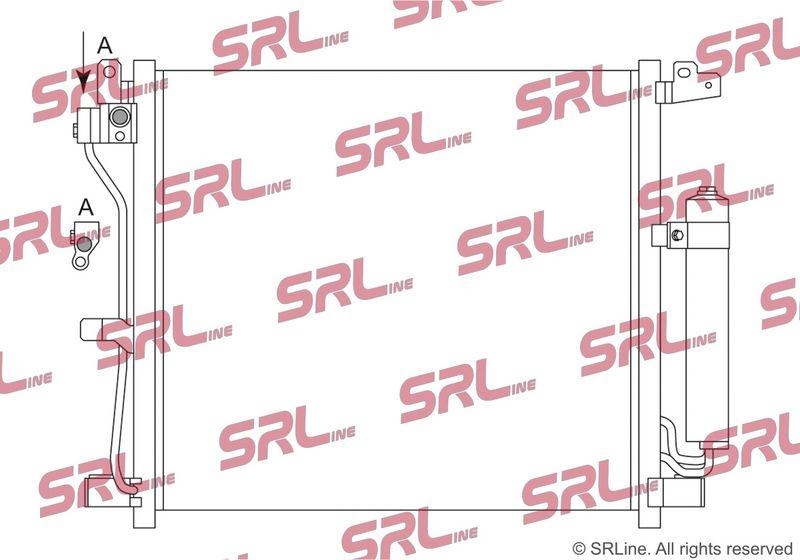 Condensator climatizare AC Nissan Juke 10-, motor: 1.5 dci, Condensator cu filtru uscator , 485(450)x410x16, SRLine, miez si rezervor din aluminiu brazat, 921001FE0B