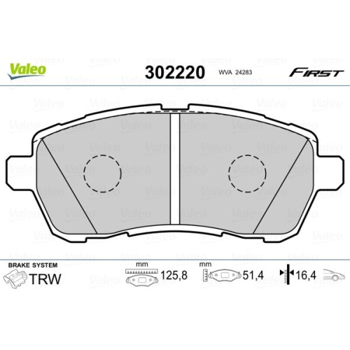 VALEO set placute frana,frana disc FIRST