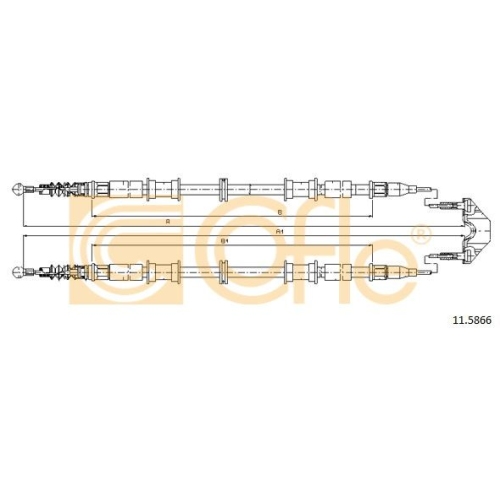 Cablu frana mana Opel Zafira A (F75) Cofle 115866, parte montare : spate