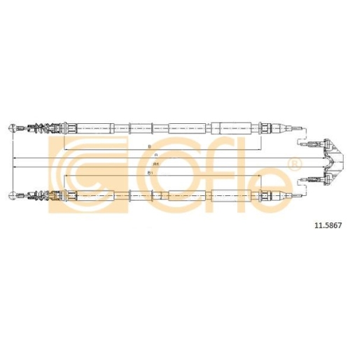 Cablu frana mana Opel Zafira B (A05), Zafira Tourer C (P12) Cofle 115867, parte montare : spate
