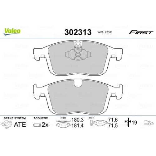 VALEO set placute frana,frana disc FIRST