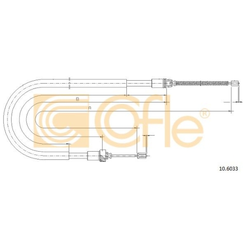 Cablu frana mana Peugeot 206 (2a/C)/ 206+ Cofle 106033, parte montare : stanga, dreapta, spate