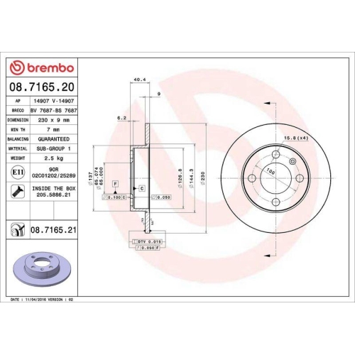 Set disc frana Seat Arosa (6h1) 05.97-06.04, Cordoba (6k) 02.93-12.02 , Cordoba Vario Box / Estate (6k5) 08.00-12.02, Ibiza 2 (6k1) 03.93-05.02; Vw Lupo I (6x1 6e1) 09.98-07.05, Polo (6n2) 10.99-10.01, Polo 3 (6n1) 10.94-10.99, Polo 3 Classic (6v2) 01.95-