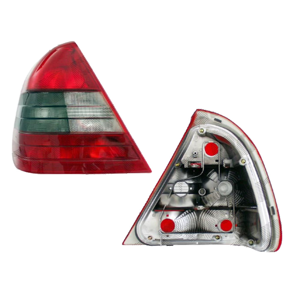 Stop spate lampa Mercedes Clasa C W202 Sedan, 1993-2001, rosu-alb, fara suport becuri, partea stanga, TYC