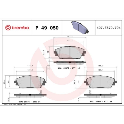 Placute frana Mazda 3 (Bm Bn) 07.13-, 3 Box / Liftback (Bm) 04.15-05.16, 3 Saloon (Bm Bn) 09.13-12.19, Cx-3 (Dk) 01.15-, Cx-30 (Dm) 04.19-, Fata, BREMBO