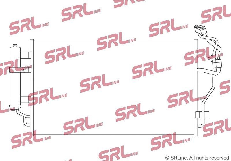 Condensator climatizare AC Nissan Leaf 17-, motor: EV, Condensator cu filtru uscator , 635(605)x357x12, SRLine, miez si rezervor din aluminiu brazat, 92100-5SA0A