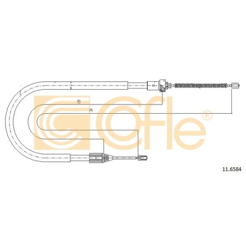 Cablu frana mana Renault Clio 1, Clio 2, Symbol 1 (Lb0/1/2) Cofle 116584, parte montare : stanga, spate