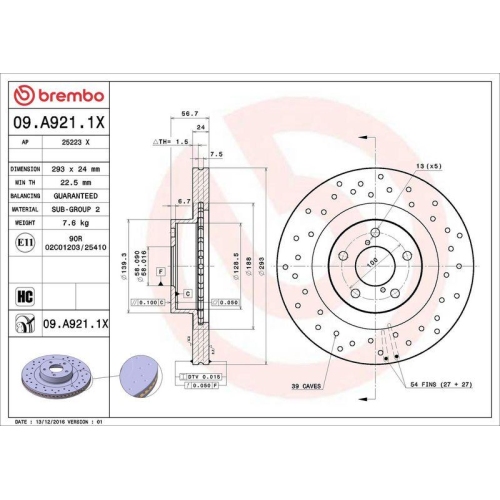 Set disc frana Subaru Brz 06.12-, Forester (Sg) 02.02-12.12, Forester (Sh) 12.07-, Forester (Sj) 11.12-, Impreza Estate (Gg) 10.00-12.08, Impreza Liftback (Gp) 10.11-, Impreza Liftback (Gr Gh G3) 03.07-05.14, Impreza Saloon (Gd) 09.99-06.09, Impreza Saloo