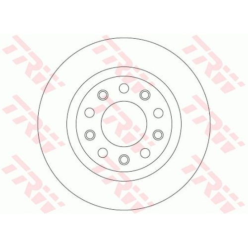 Set discuri frana spate TRW, Alfa Romeo Giulietta, 04.2010-, spate; puntea spate; Echipament vehicul : vehicule fara pachet sport