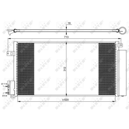 Condensator climatizare, Radiator clima Alfa Romeo Giulietta (940), Mito (955); Fiat Bravo 2 (198), Grande Punto (199), Punto (199), Punto Evo (199); Lancia Delta 3 (844); Opel Corsa D Nrf 35750