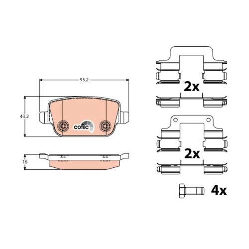 TRW set placute frana,frana disc COTEC