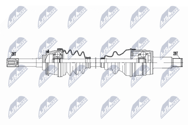 Planetara Suzuki Grand Vitara I 4WD 1998-2005; partea din fata, dreapta, cutie viteze manuala / automata; 44101-67D01; NTY, aftermarket