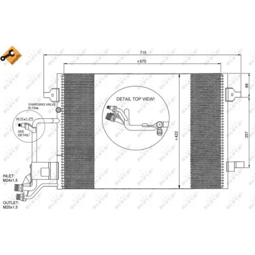 Condensator climatizare, Radiator clima Audi A4 (8d2, B5); Vw Passat (3b2/3b3) Nrf 35199