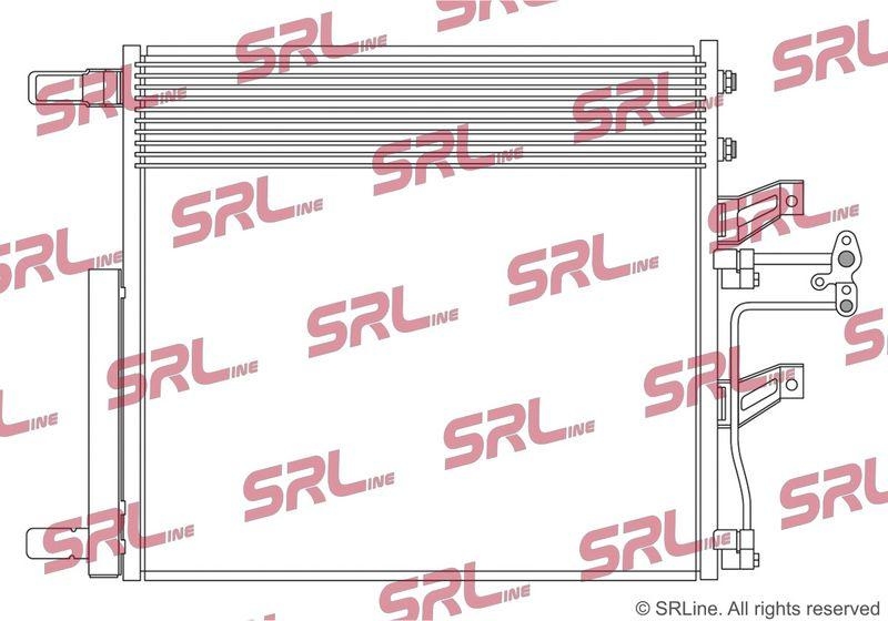 Condensator climatizare AC Dodge Ram 08-13; Ram 1500/2500/3500 12-19, motor: 3.7 V6, 4.7 V8, 5.7 V8, Condensator cu racitor ulei si uscator , 620 (570)x545x22, SRLine, miez si rezervor din aluminiu brazat, 52014588AB; 52014588AC