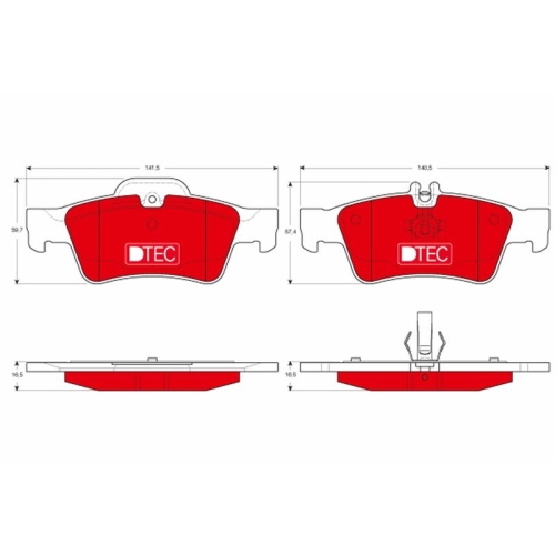 Set placute frana spate TRW, Mercedes Clasa C (S203), 2001-2007, CLS (C218; C219; X218), Clasa E (W211; W212; S211; 212), Clasa S (W220; W221; W222, V222, X222), 2013-, Clasa S (C215; C216), 2006-2013, SL (R230), 2001-2012, spate; puntea spate