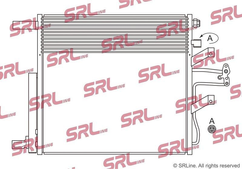 Condensator climatizare AC Ram 1500/2500/3500 18-, motor: 3.0 EcoDiesel, 3.6 V6, 5.7 V8, Condensator cu racitor ulei si uscator , 615(575)x555(540)x16, SRLine, miez si rezervor din aluminiu brazat, 68312697AA; 68312697AB