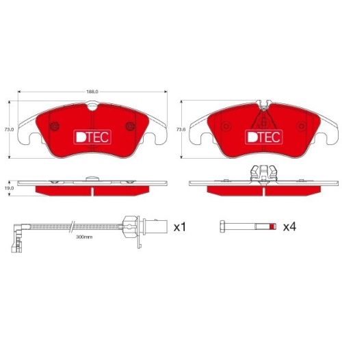 TRW set placute frana,frana disc DTEC COTEC