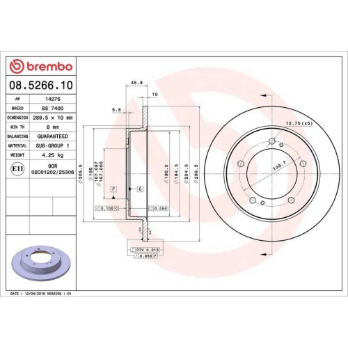 Set disc frana Suzuki Jimny Closed Off-Road Vehicle (Sn) 07.98-, Jimny Open Off-Road Vehicle (Sn) 01.98-, Samurai Closed Off-Road Vehicle (Sj) 09.84-12.04, Vitara (Et Ta Td) 07.88-08.99, Vitara Cabrio (Et Ta) 07.88-10.02, X-90 (El) 09.95-12.97, Fata, 290X