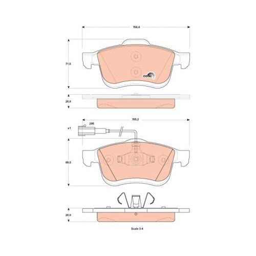 TRW set placute frana,frana disc COTEC