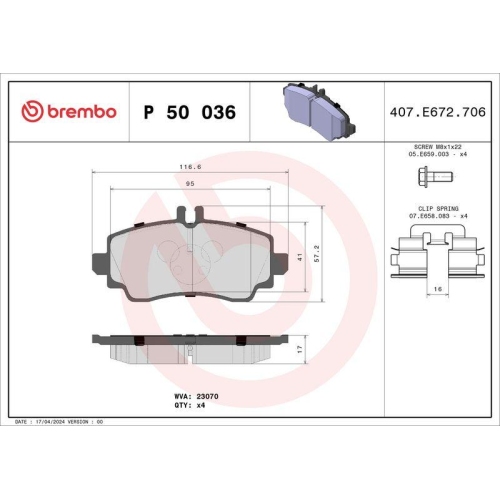 Placute frana Mercedes Clasa A (W168) 07.97-08.05, Fata, BREMBO