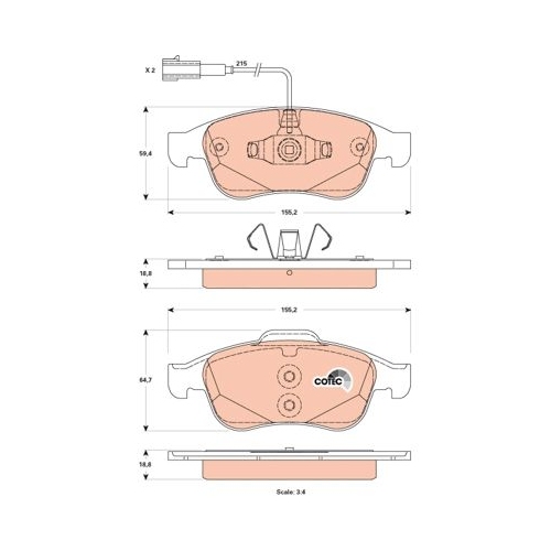 TRW set placute frana,frana disc COTEC