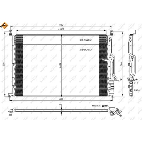 Condensator climatizare, Radiator clima Audi A8 (4e) Nrf 35923