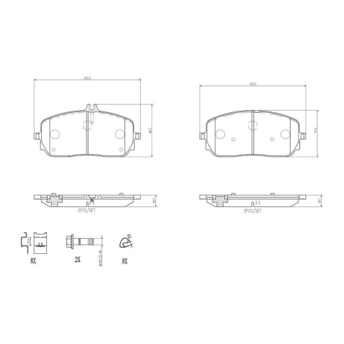 Placute frana Mercedes Clasa A (W177) 03.18-, Clasa A Sedan (V177) 09.18-, B-Class Sports Tourer (W247) 12.18-, Cla (C118) 03.19-, Cla Shooting Brake (X118) 06.19-, Eqa (H243) 02.21-, Eqb (X243) 09.21-, G-Class (W463) 01.18-, Gla (H247) 02.20-, Glb (X247)