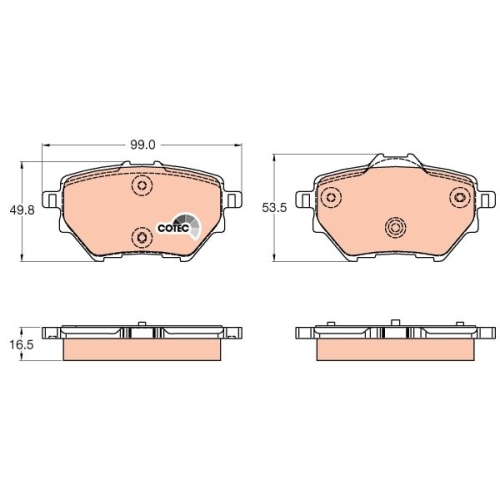 TRW set placute frana,frana disc COTEC