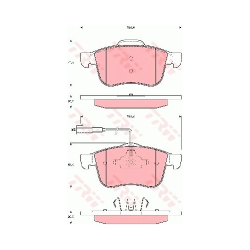 Set placute frana Trw GDB1647, parte montare : punte fata