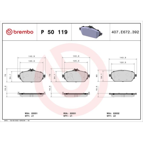 Placute frana Mercedes Clasa C (W205) 07.13-02.23, Clasa C Convertible (A205) 06.16-04.23, Clasa C Coupe (C205) 10.15-04.23, Clasa C T-Model (S205) 09.14-02.23, Clasa E (W213) 01.16-, Clasa E Convertible (A238) 06.17-, Clasa E Coupe (C238) 12.16-, Clasa E