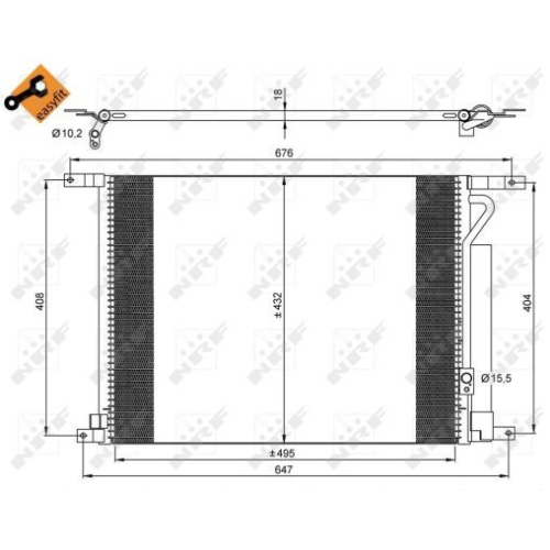 Condensator climatizare, Radiator clima Chevrolet Aveo (T250, T255) Nrf 35931